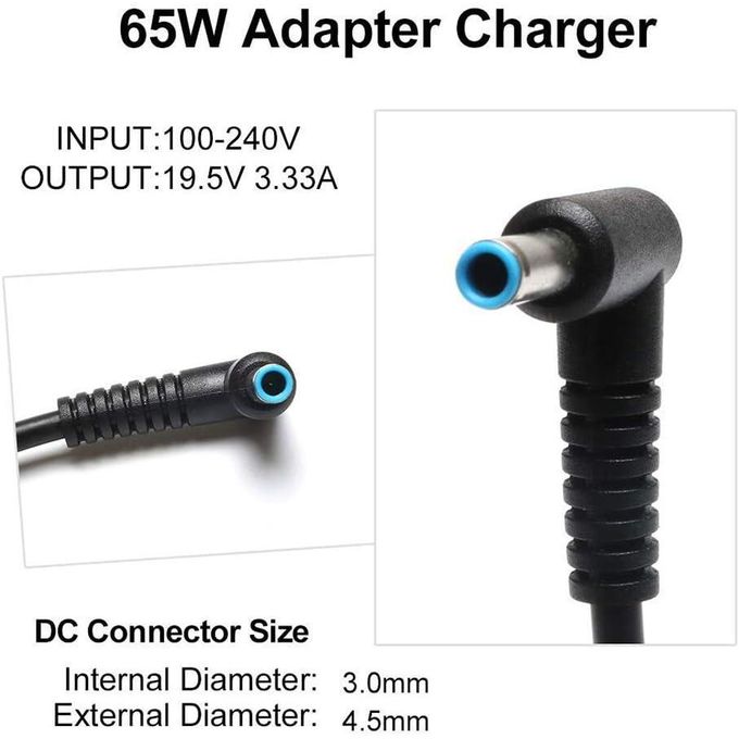 Hp Chargeur Ordinateur Portable 19.5V-3.33A (45w) Tète Bleue
